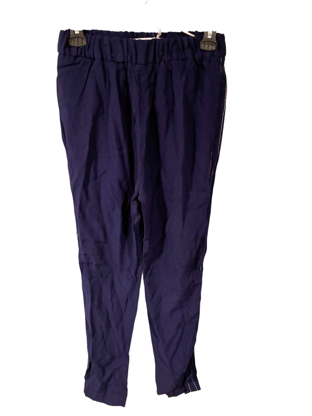 Marni Made in Italy Blue Pull on Size 40 Side Stripe Elastic Waist Pants